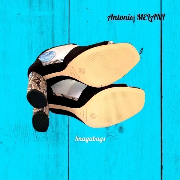 ANTONIO MELANI NEW IN BOX HILLORAY BLACK STRAPPY HIGH SANDAL SHOE - Picture 5 of 9